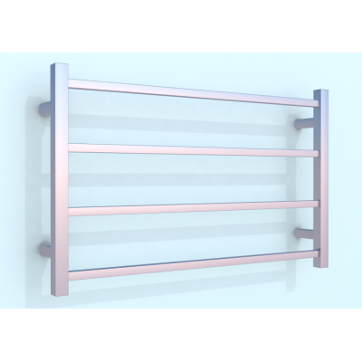 Heated Towel Rail Square 4 Bar 500Hx800Wx120D - Chrome